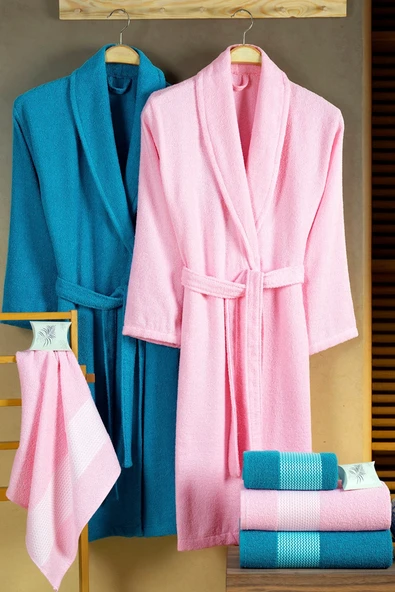 BAMİROSE DREAM 8 PARÇA KUTULU PAMUK BORNOZ TAKIMI (2 BORNOZ, 2 70X140 BANYO HAVLU, 2 50X90 BAŞ HAVLUSU,2 SBN) - 4