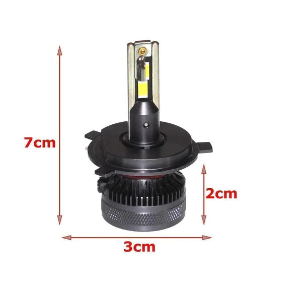 Subaru Justy 2007-2011 Far Ampulü GT Nano Beyaz H4 Mini Led Xenon Şimşek Etkili 22000 Lümen - Resim 2