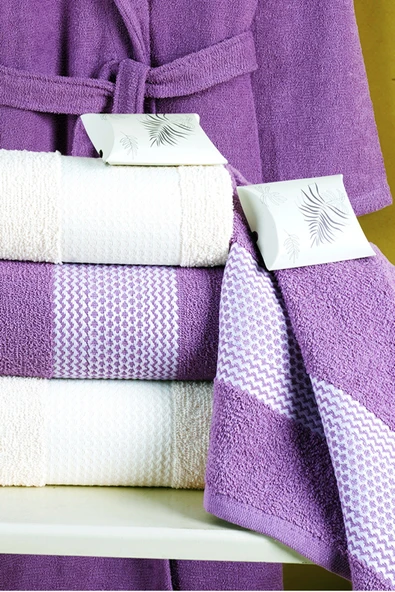 BAMİROSE DREAM 8 PARÇA KUTULU PAMUK BORNOZ TAKIMI (2 BORNOZ, 2 70X140 BANYO HAVLU, 2 50X90 BAŞ HAVLUSU,2 SBN) - 9