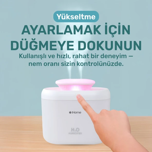NPO iHome14 RGB Renkli 3300ml Aromaterapi Difüzör Ultrasonik Hava Nemlendirici Buhar Makinesi - Resim 6