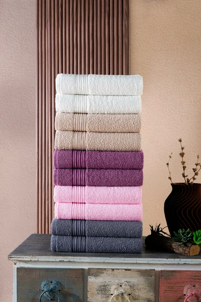 BAMİROSE 50x90 CM 10'LU SEİ EL & YÜZ HAVLU SETİ - 3