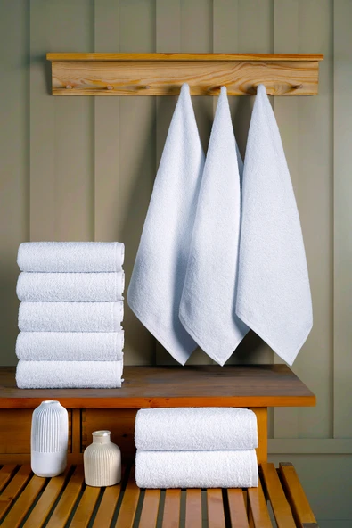 BAMİROSE 50X90 %100 PAMUK 10'LU OTEL HAVLUSU, EL HAVLUSU, YÜZ HAVLUSU, BAŞ HAVLUSU, SPOR HAVLUSU, SPA HAVLU - 4