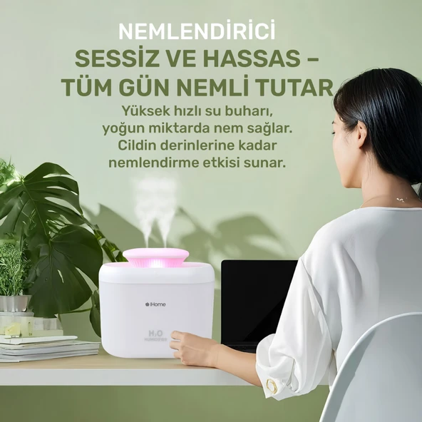 NPO iHome14 RGB Renkli 3300ml Aromaterapi Difüzör Ultrasonik Hava Nemlendirici Buhar Makinesi - Resim 4