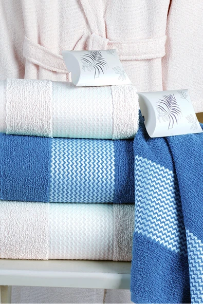 BAMİROSE DREAM 8 PARÇA KUTULU PAMUK BORNOZ TAKIMI (2 BORNOZ, 2 70X140 BANYO HAVLU, 2 50X90 BAŞ HAVLUSU,2 SBN) - 3