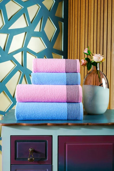 BAMİROSE 50x90 70x140 CM AMORE BATH 4'LÜ BANYO HAVLU TAKIMI, PLAJ HAVLUSU, HAMAM TAKIMI, ÇEYİZLİK HAVLU, SPA - 3