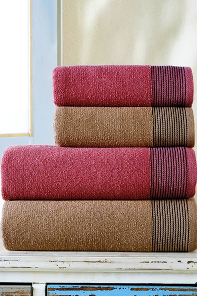 BAMİROSE 50x90 70x140 CM AMORE BATH 4'LÜ BANYO HAVLU TAKIMI, PLAJ HAVLUSU, HAMAM TAKIMI, ÇEYİZLİK HAVLU, SPA - 4