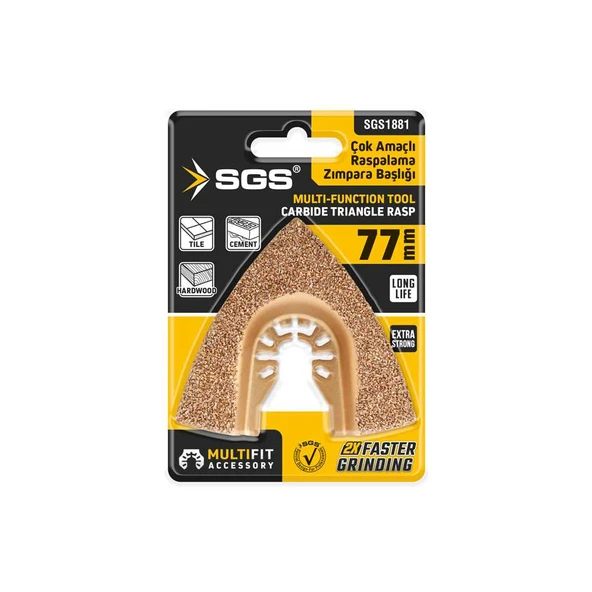 SGS MULTI-TOOLS KESİCİ VE RASPALAMA ZIMPARA BAŞLIĞI KARBÜR 77MM SGS1881 ürün görseli