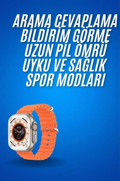 Ultra Akıllı Saat 49 Mm Çift Kordonlu Arama Cevaplama Bluetooth Bağlantılı - 1