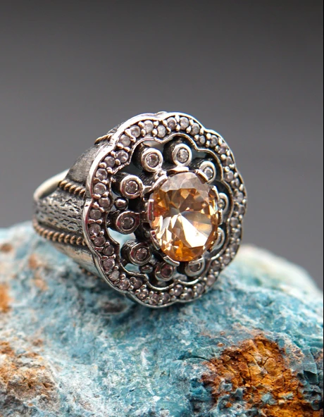 925 Ayar Kadın Gümüş Yüzük sy00075 - Resim 2