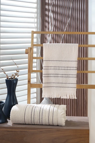 BAMİROSE Liana 50x90 70x140 Cm 2'li Banyo Havlu Takımı, Plaj Havlusu, Peştemal - 12