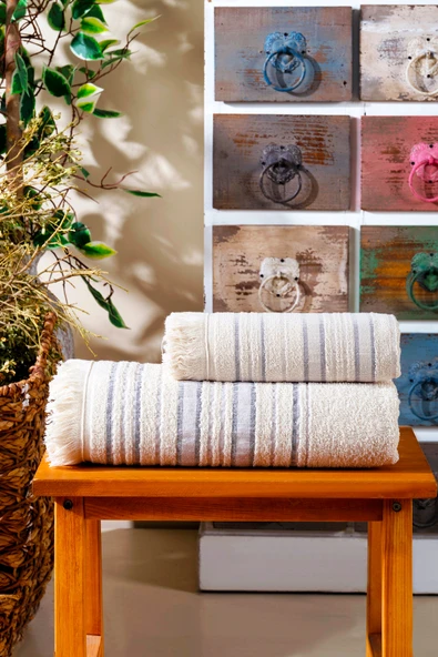 BAMİROSE Liana 50x90 70x140 Cm 2'li Banyo Havlu Takımı, Plaj Havlusu, Peştemal