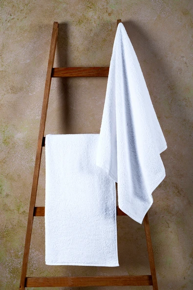 BAMİROSE 70X140 %100 PAMUK 2'Lİ OTEL HAVLUSU, BANYO HAVLUSU, SPA HAVLU, BEYAZ HAVLU - 3