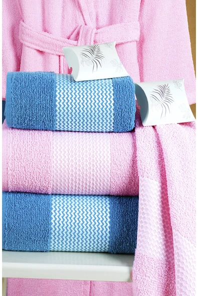 BAMİROSE DREAM 8 PARÇA KUTULU PAMUK BORNOZ TAKIMI (2 BORNOZ, 2 70X140 BANYO HAVLU, 2 50X90 BAŞ HAVLUSU,2 SBN) - 6