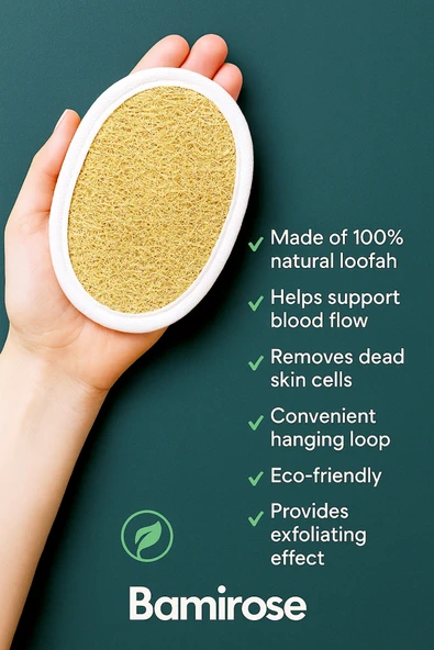 BAMİROSE %100 ORGANİK DOĞAL KABAK LİFİ, PEELİNG LİFİ, ANTİ SELÜLİT LİFİ, BANYO HAMAM KESESİ, GÖZENEK AÇMA LİF - 2