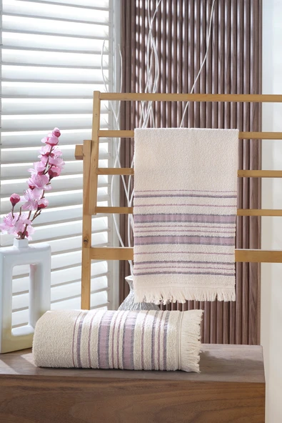 BAMİROSE Liana 50x90 70x140 Cm 2'li Banyo Havlu Takımı, Plaj Havlusu, Peştemal - 10