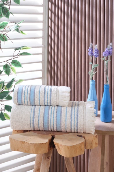 BAMİROSE Liana 50x90 70x140 Cm 2'li Banyo Havlu Takımı, Plaj Havlusu, Peştemal - 7