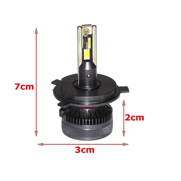 Volvo 740 1989-1992 Far Ampulü GT Nano Beyaz H4 Mini Led Xenon Şimşek Etkili 22000 Lümen - Resim 2