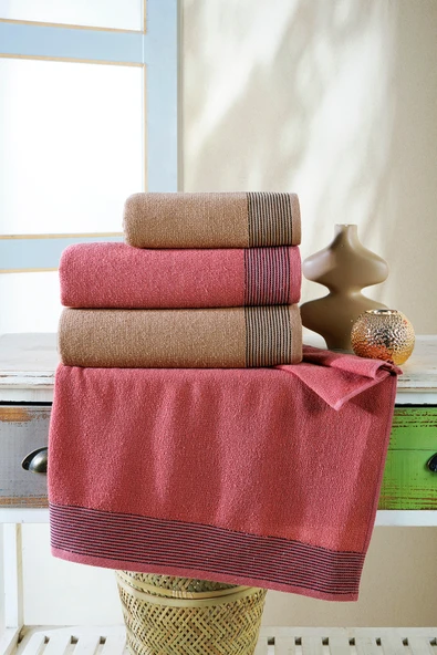 BAMİROSE 50x90 70x140 CM AMORE BATH 4'LÜ BANYO HAVLU TAKIMI, PLAJ HAVLUSU, HAMAM TAKIMI, ÇEYİZLİK HAVLU, SPA - 5