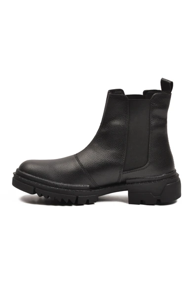 Ayakmod Siyah İçi Polarlı Kaymaz Soğuğa Dirençli Erkek Chelsea Bot 748 M - Resim 4