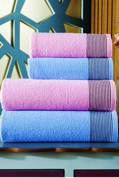 BAMİROSE 50x90 70x140 CM AMORE BATH 4'LÜ BANYO HAVLU TAKIMI, PLAJ HAVLUSU, HAMAM TAKIMI, ÇEYİZLİK HAVLU, SPA