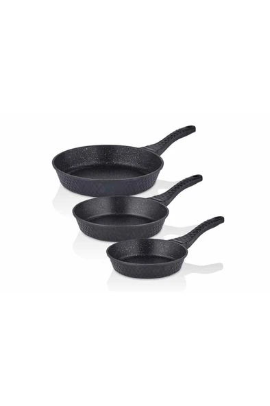 Taç Triton 3 Lü Tava Seti Gri