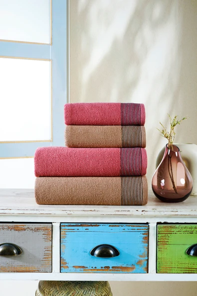 BAMİROSE 50x90 70x140 CM AMORE BATH 4'LÜ BANYO HAVLU TAKIMI, PLAJ HAVLUSU, HAMAM TAKIMI, ÇEYİZLİK HAVLU, SPA - 6