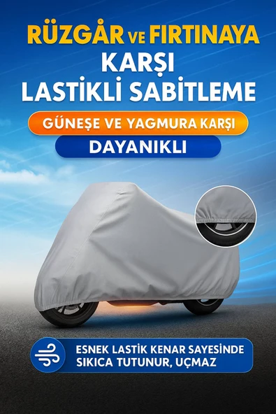 Su Geçirmez 4 Mevsim Motosiklet Brandası 246x114 cm – UV, Rüzgar ve Yağmur Koruma - 4