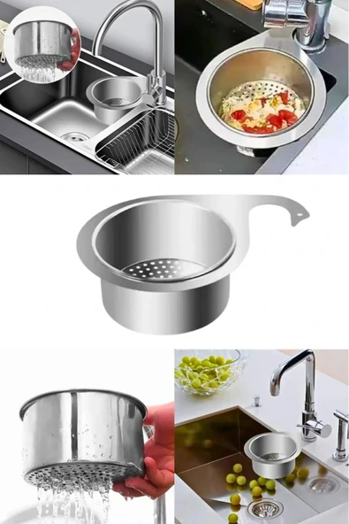 Premium Modern Paslanmaz Çelik Kuğu Tasarımlı Süzgeçli Asılabilen Tezgah Üstü Lavabo Drenaj Sepeti - Resim 4