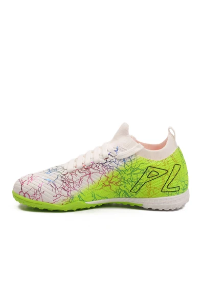 Playup Beyaz Yeşil Bilekten Çoraplı Erkek Çocuk Halı Saha Ayakkabısı FH-252-153 F - 4