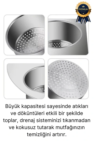 Premium Modern Paslanmaz Çelik Kuğu Tasarımlı Süzgeçli Asılabilen Tezgah Üstü Lavabo Drenaj Sepeti - Resim 2