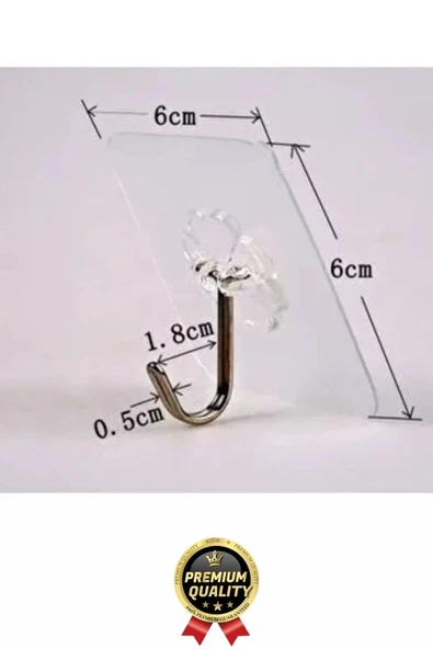 Çok Amaçlı Süper Güçlü Kendinden Yapışkanlı Kolay Montaj Duvar Mutfak Şeffaf Askılık Kancalı Askı - Resim 3