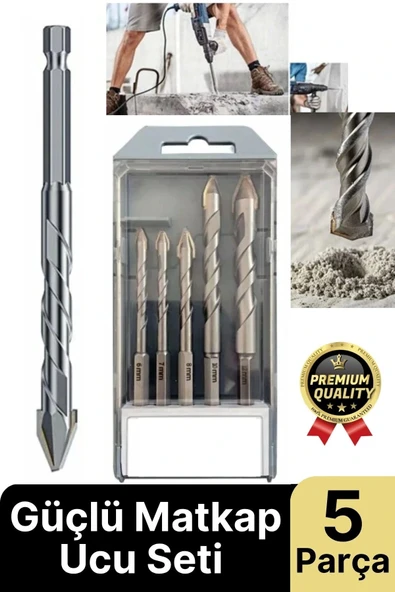 Yeni Yüksek Güçlü Kırılmaz Ahşap Metal Sac Demir Çelik Delebilen Matkap Ucu Seti 5 Parça ürün görseli 1