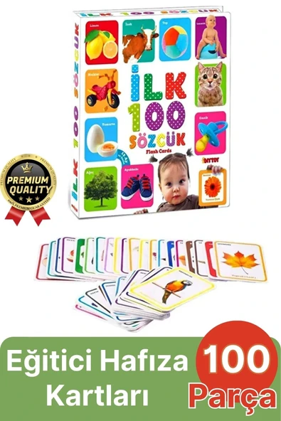 Yeni Nesil Eğitici Öğretici Odaklanma Zeka ve Dil Gelişimi Kelime Hafıza Kartları İlk 100 Sözcük ürün görseli 1