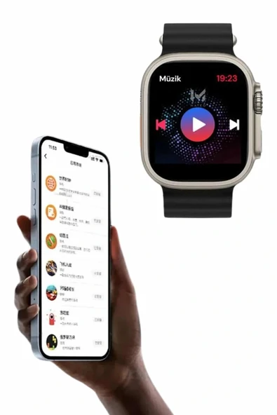 49mm Akıllı Saat Amoled Ekranlı Kadın Erkek Kol Saati Plastik Kordon - 4