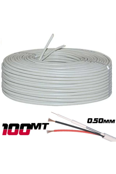 CCTV 100 METRE 0.50mm 2+1 Güvenlik Kamera Kablosu