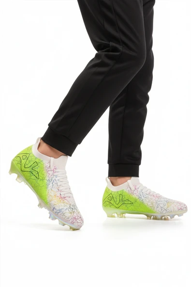 Playup Beyaz Yeşil Bilekten Çoraplı Unisex Krampon GK-252-153 G - 3