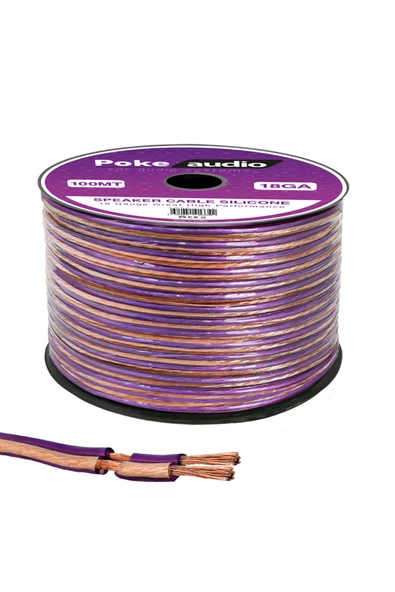 Poke 18GA Hoparlör Kablosu Silikon 100mt Poke PK-1415
