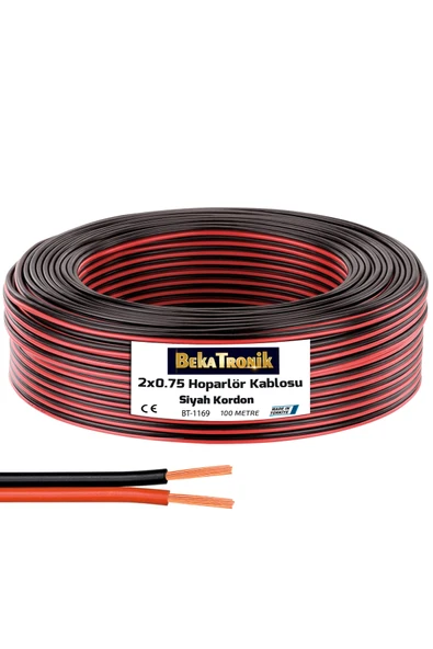 TREND 2x0.75 Hoparlör Kablosu Siyah Kordon 100mt 1.kalite