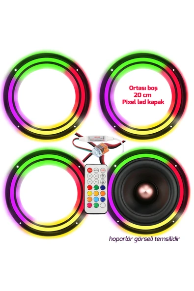 TREND Pixel Ledli Kayar Led 20cm Hoparlör Kapak İçi Boş 4 Adet - 2