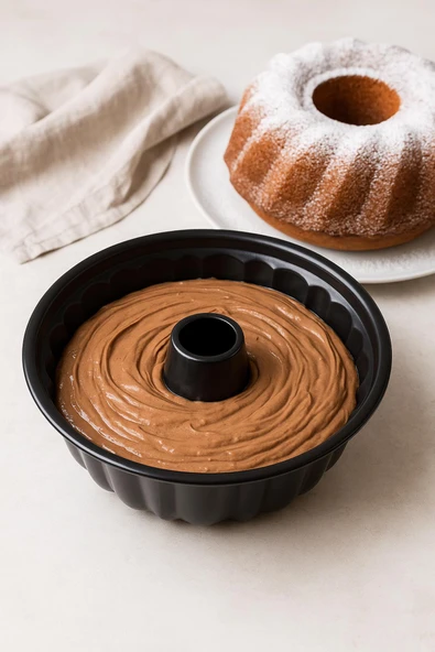 Yuvarlak Emaye Kek Kalıbı 28 cm Fırın Pasta Tart Ekmek Kalıbı ürün görseli 1