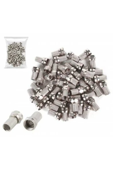 Kısmet F Konnektör Standart 100 Adet Anten Ve Uydu Kablosu Ucu Geniş Rg6