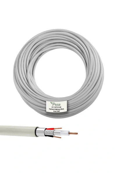 cable cable 2+1 Cctv 0.22 Kamera Kablosu - 20m