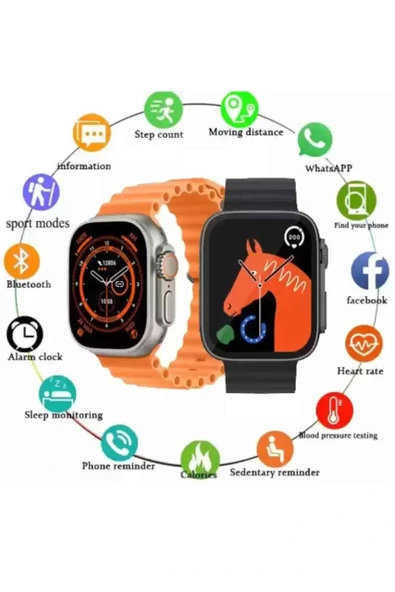 2025 Model Akıllı Saat Kordon Hediyeli Çağrı Cevaplama Uzun Pil Süreli Android İOS Uyumlu - 4