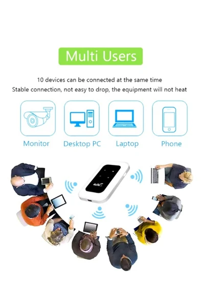 BekaTronik 4G/5G A8-E Mobil Sim Kartlı WiFi Router 300Mbps Kablosuz 3000mAh Taşınabilir Hotspot Cep Modem - 2