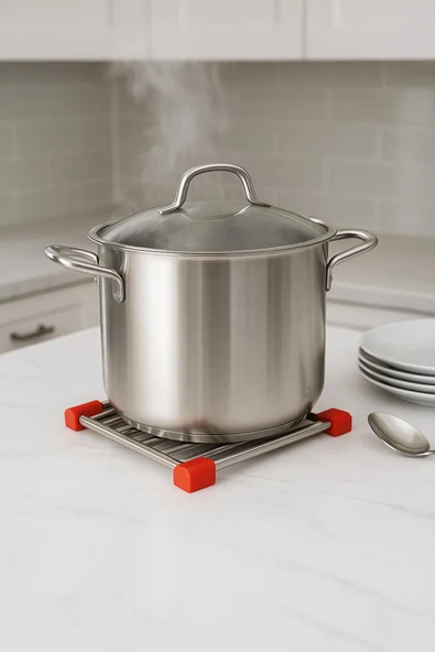 Paslanmaz Çelik Silikon Kenarlı Nihale 21 cm - Resim 2