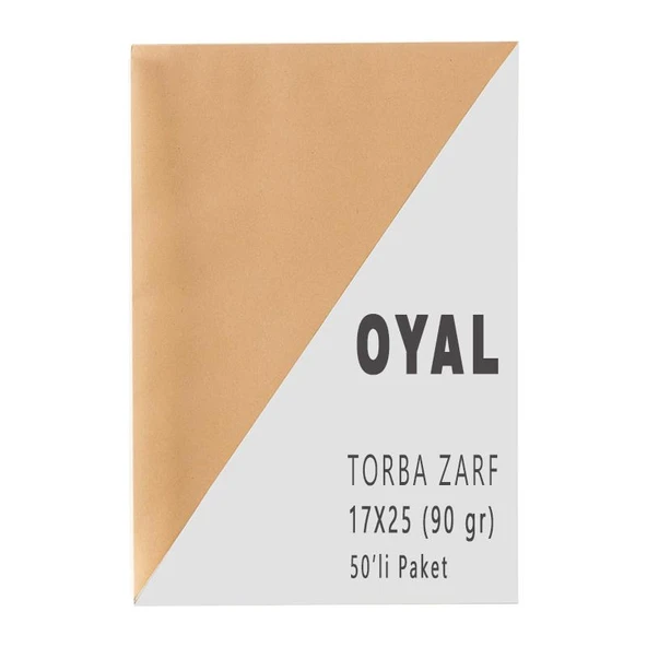Elitstore Kraft Torba Zarf 17 cm x 25 cm (17x25) 90 Gr 50'li Paket