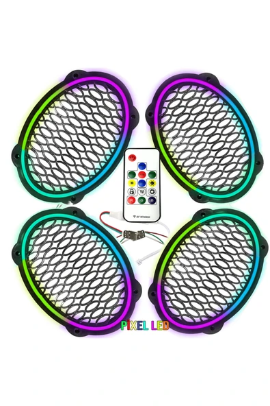 Poke Pixel Ledli Oval Hoparlör Midrange Kapak 4 Adet Pk-5653