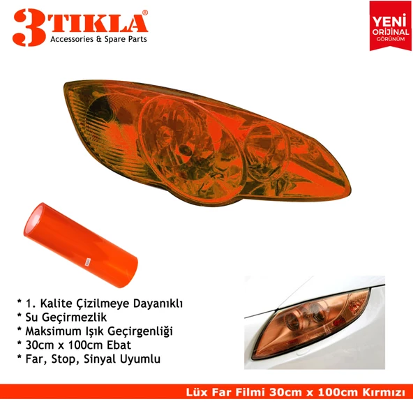 Far, Stop, Sinyal Kaplama Filmi 30cm Kırmızı