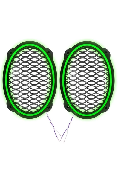 Poke Ledli Hoparlör Kapak Oval 12v 2adet Pk-5052, Yeşil