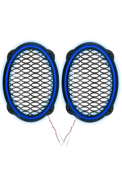 Poke Ledli Hoparlör Kapak Oval 12v 2adet Pk-5052, Mavi